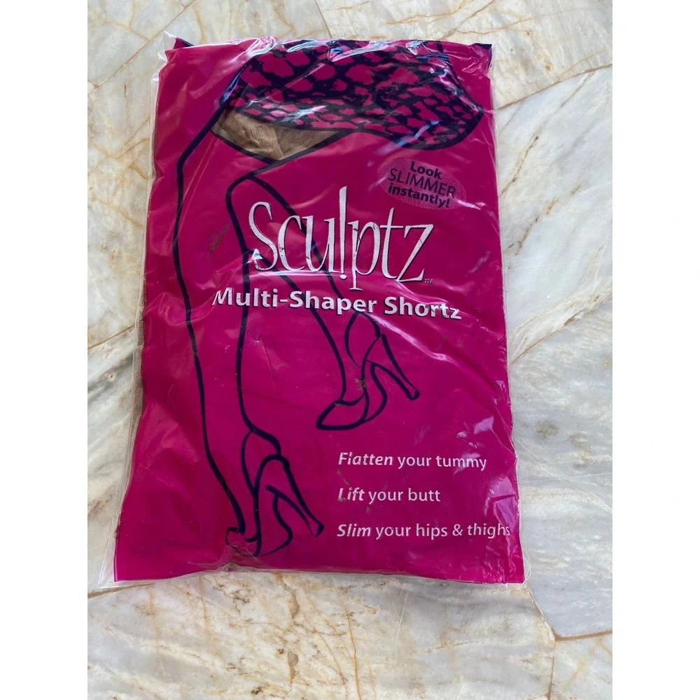 Sculptz Multi-Shaper Shortz Silkies Nude Tummy Control Butt Lift Shapewear Small